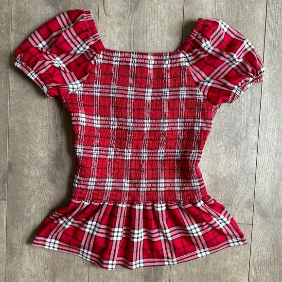 jenna & jessie usa Other - Boutique Jenna & Jessie USA Plaid Smocked Blouse Girls Size 10 Like Newl
